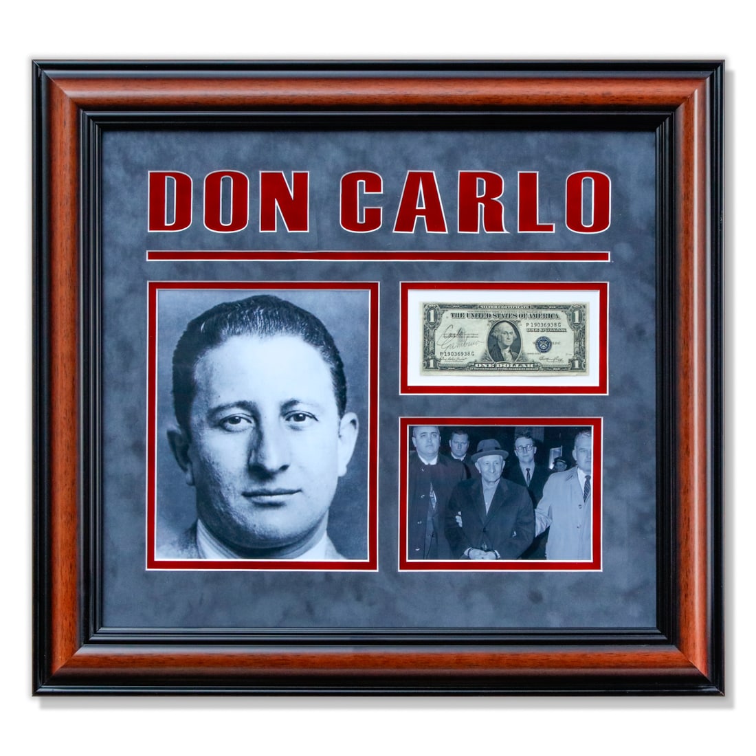 Framed Don Carlo Gambino Signature on a One Dollar Bill (1 of 6)