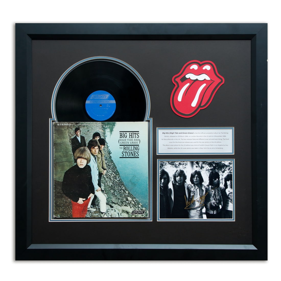 Framed "Big Hits" Album with Signed Photograph of The Rolling Stones (1 of 4)
