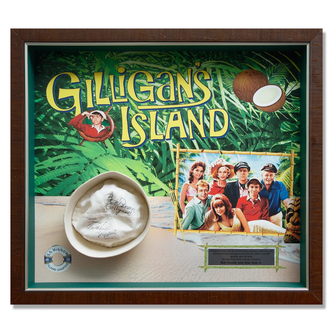 Gilligan's Island Shadow Box with Signed Gilligan's Hat (1 of 4)