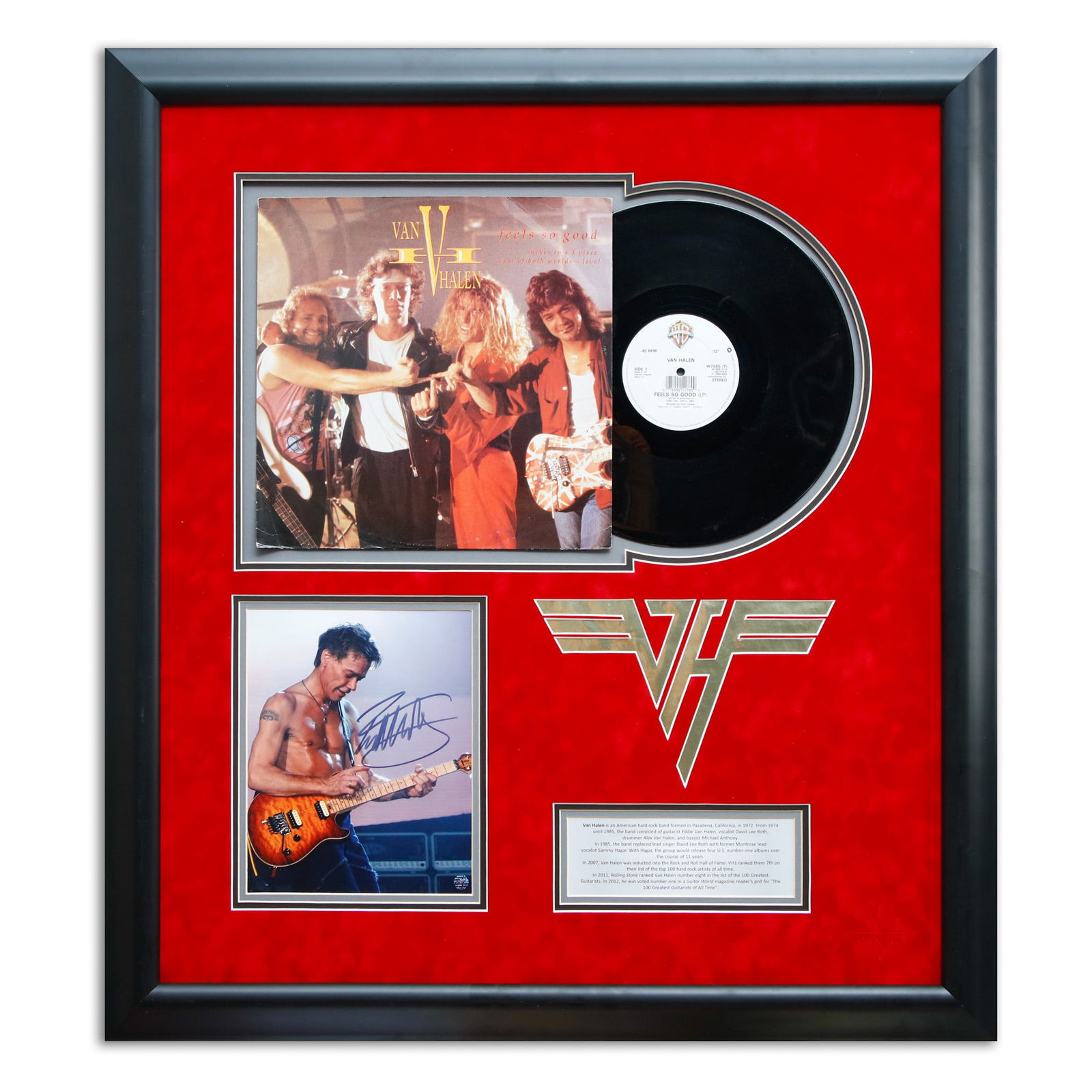 Eddie Van Halen Signature & Framed LP Album "Feels So Good" (1 of 6)