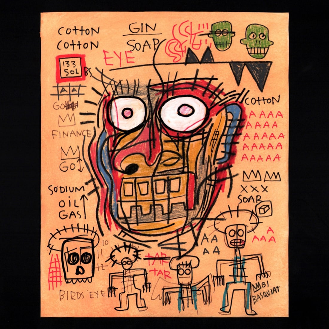Jean-Michel Basquiat Painting of Skull Head (1 of 9)
