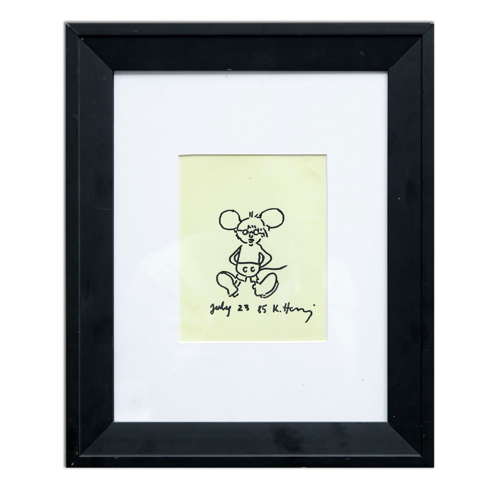 Framed Keith Haring "Andy Mouse" Drawing (1 of 3)