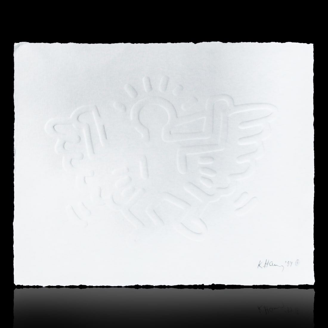 Keith Haring Signed Pressed Imprint of Haring Design (1 of 4)