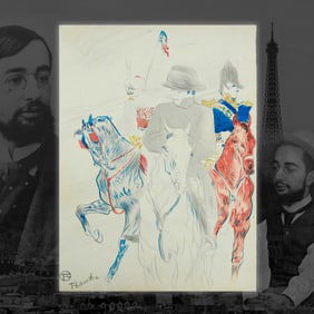 Toulouse Lautrec Mixed Media Drawing