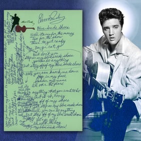 Elvis Presley Handwritten and Signed Lyrics: "Blue Suede Shoes"