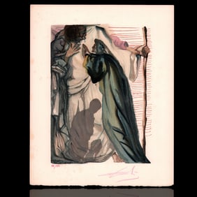 Salvador Dalí Woodcut - "The Blind for Envy" from the "Divine Comedy Series" (1960)