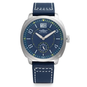 Balmer Swiss Elegance: Blue Dial Chronograph with Big Date and Leather Strap