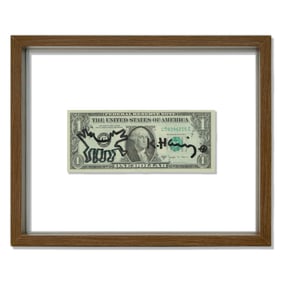 Keith Haring Dollar Bill Art