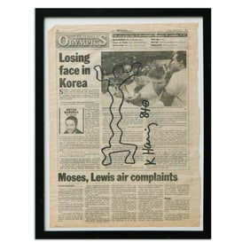 Keith Haring Newspaper Marker Art on Daily News Sports Page (September 23, 1988)