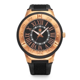 Louis Richard Men's Watch: Classic Roman Numerals with Gold-Tone Case and Bezel