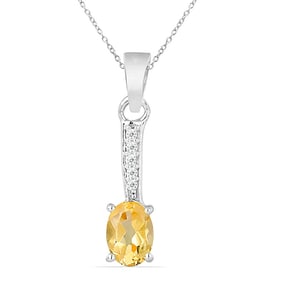 Radiant Citrine Pendant in Sterling Silver – Elegant and Timeless Design