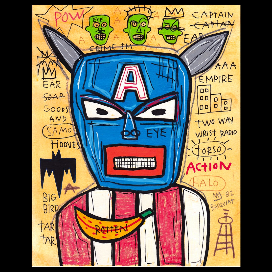 Jean-Michel Basquiat Mixed Media Artwork