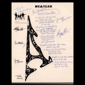 The Beatles  Signed Handwritten Lyrics to "And I Love Her"