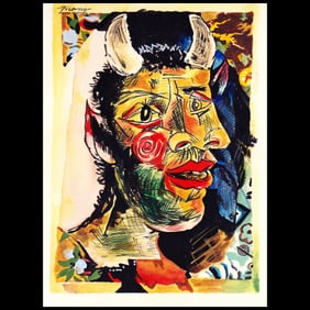 Mixed Media Painting Attributed to Pablo Picasso