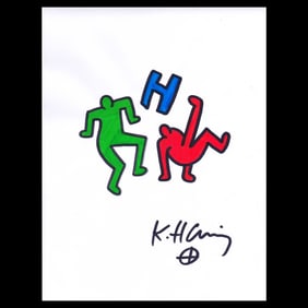 Mixed Media Art Attributed to Keith Haring