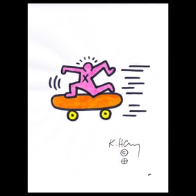 Mixed Media Art Attributed to Keith Haring