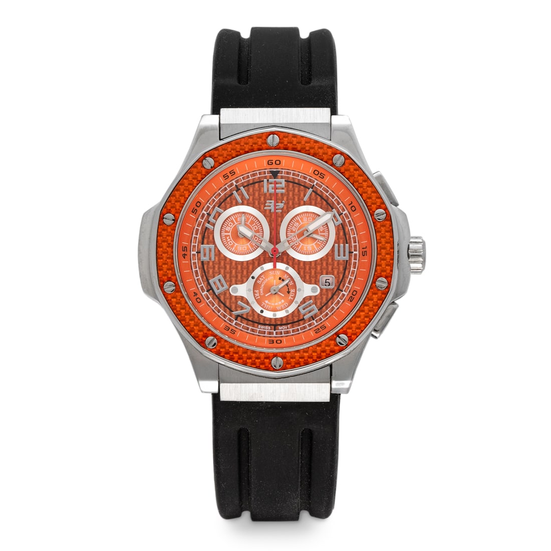 32 Degrees Men's Swiss Chronograph – Vibrant Burt Orange Dial for Bold, Active Lifestyles (1 of 3)
