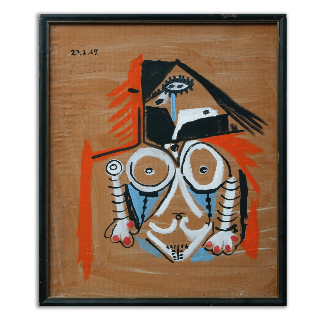 Mixed media on cardboard by Pablo Picasso, 1969 (1 of 7)