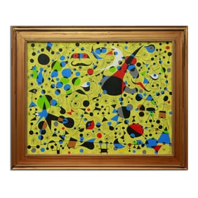 Joan Miró Framed Oil Painting on Canvas (1982)