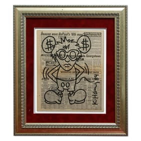 Keith Haring Newspaper Art on NY Post, March 22, 1984