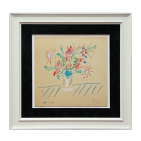 Pablo Picasso Mixed Media Drawing on Board
