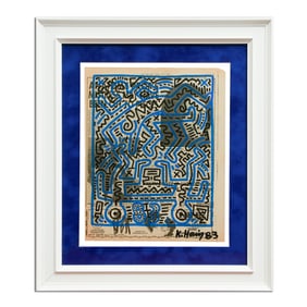 Keith Haring Newspaper Marker Art, 1983