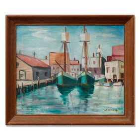John Marin Oil on Board "Harbor Symphany" 1941