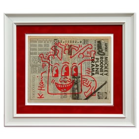 Keith Haring Newspaper Marker Art, 1984