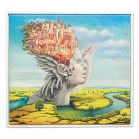 Oil Painting on Canvas Attributed to Jacek Yerka