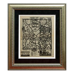 Haring Newspaper Marker Art, November 22, 1982