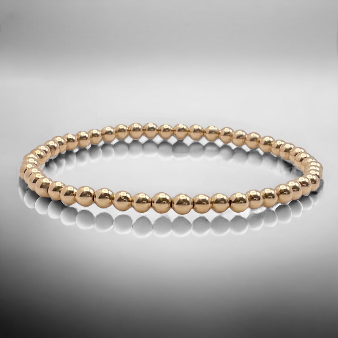 14K Gold 7.5" Friendship 4 mm Beaded Bracelet (1 of 1)