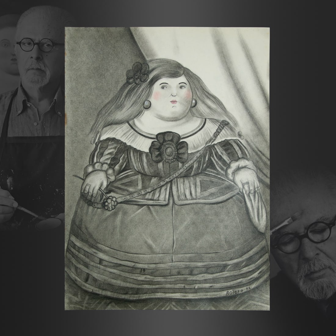 Fernando Botero Drawing with Pencil and Charcoal (After) (1 of 13)