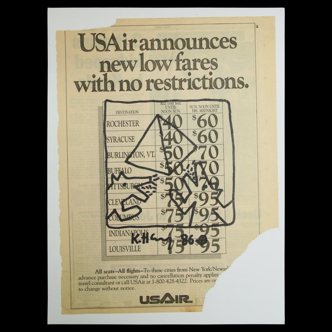Keith Haring Newspaper Art (1986) (1 of 4)