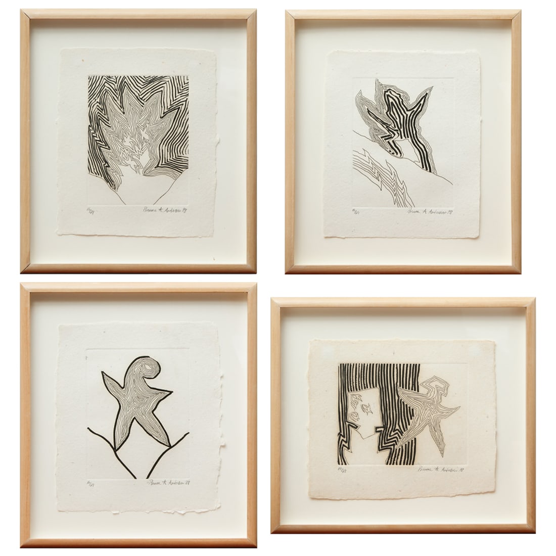 Set of 4 Bruce Anderson Signed Limited Edition Prints (1988) (1 of 18)