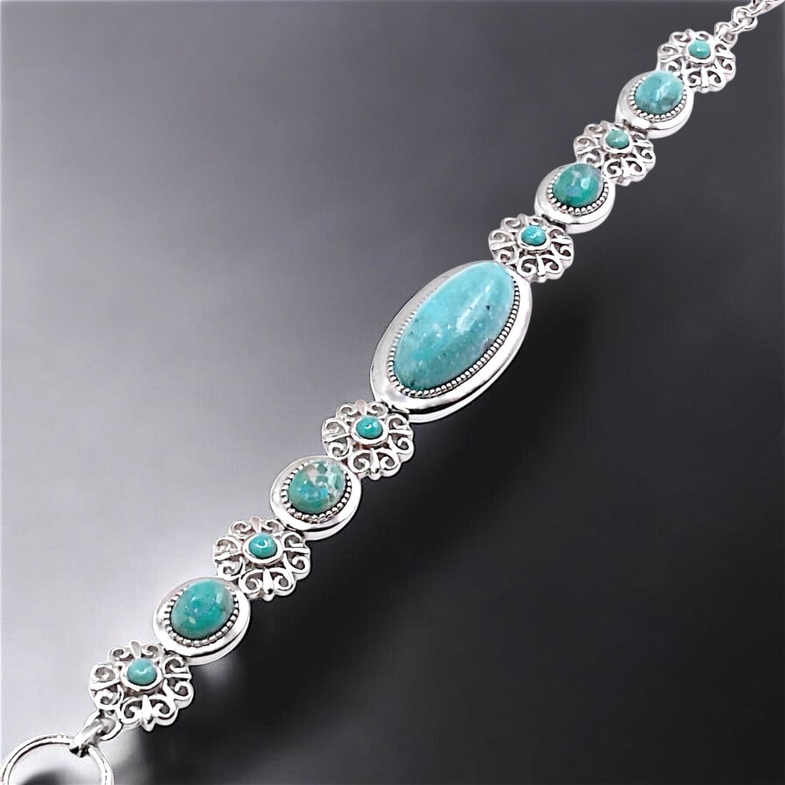 Southest Campo Frio Turquoise Bracelet in Sterling Silver 7.75" (1 of 2)