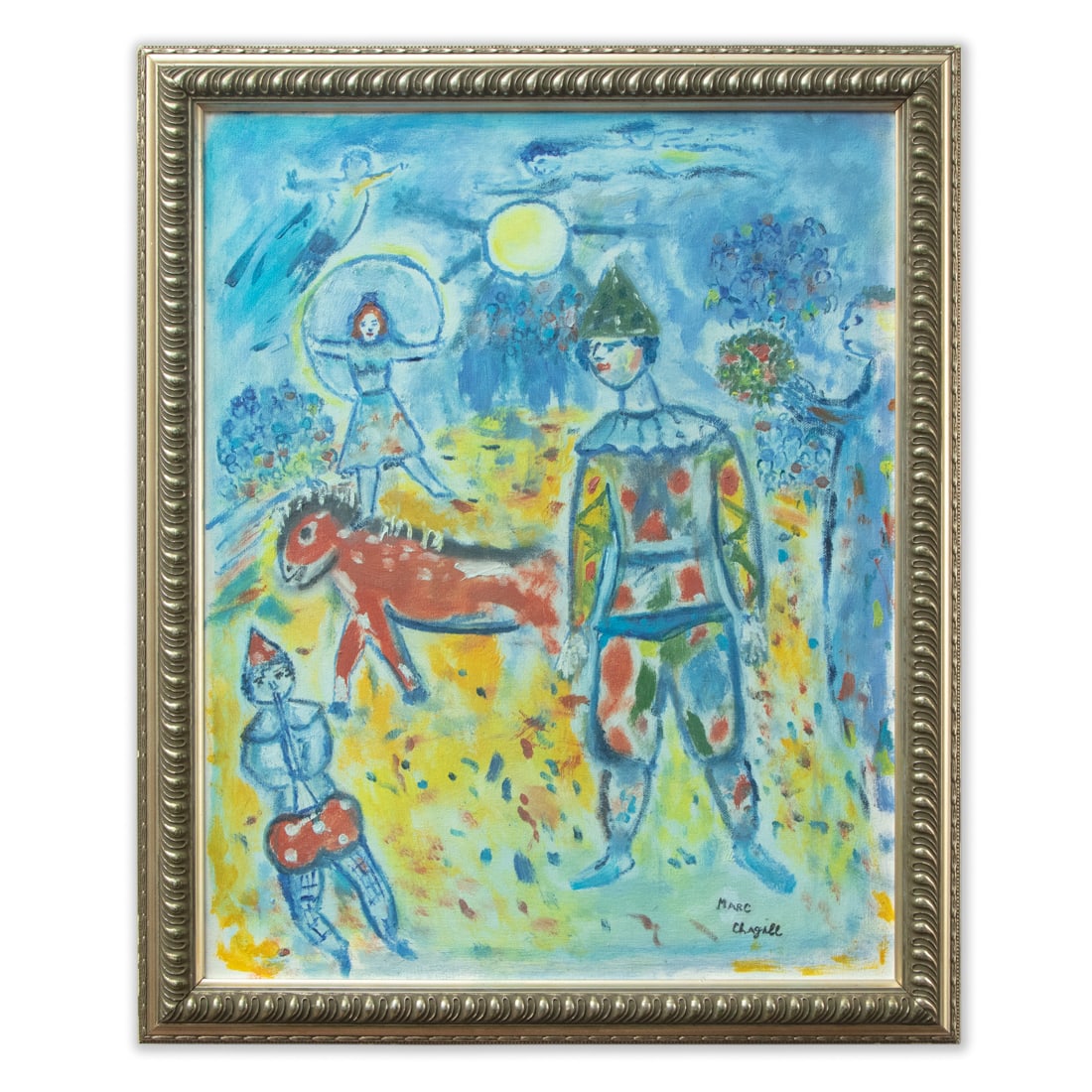 Marc Chagall Attributed Oil on Canvas, "Circus" (1 of 5)