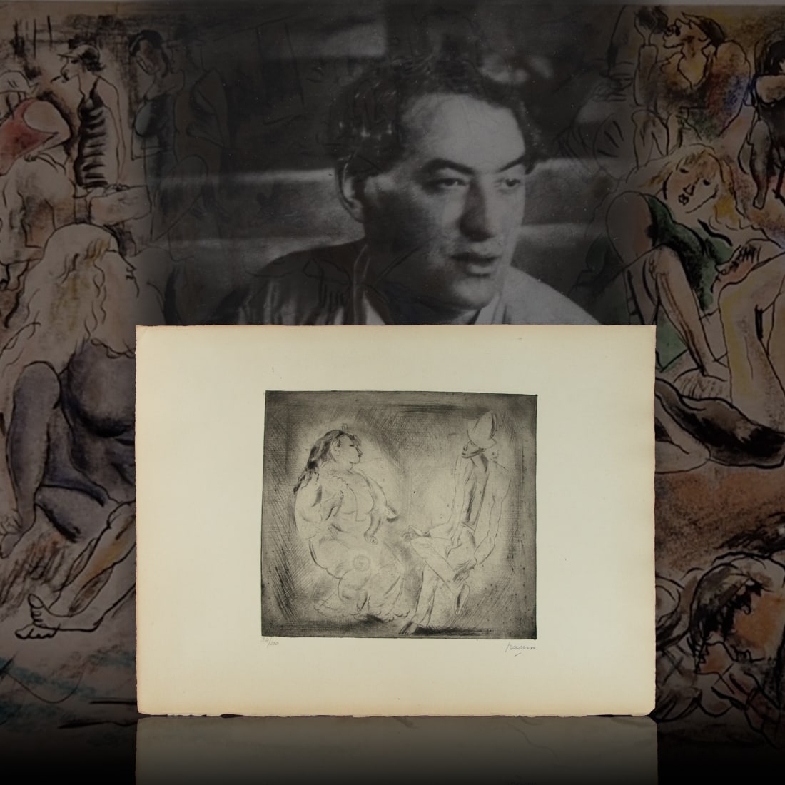 Jules Pascin Etching, Edition: #94 of 100, 1917: Jules Pascin Etching, Edition: #94 of 100, Date: 1917, Medium: Etching, Dimensions: 11" x 15", Signature: Signed by Jules Pascin with pressed Atelier Pascin stamp on the bottom right, Certificate of A