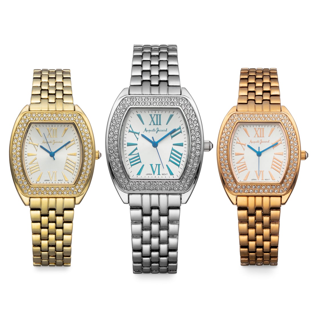 Jeanneret Ladies' Watch Trio Set with Crystal Hour Markers (1 of 10)