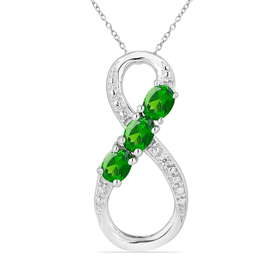 0.98 Cttw Chrome Diopside Sterling Silver Infinity Pendant (1 of 1)