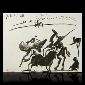 Pablo Picasso Watercolor of a Picador Scene