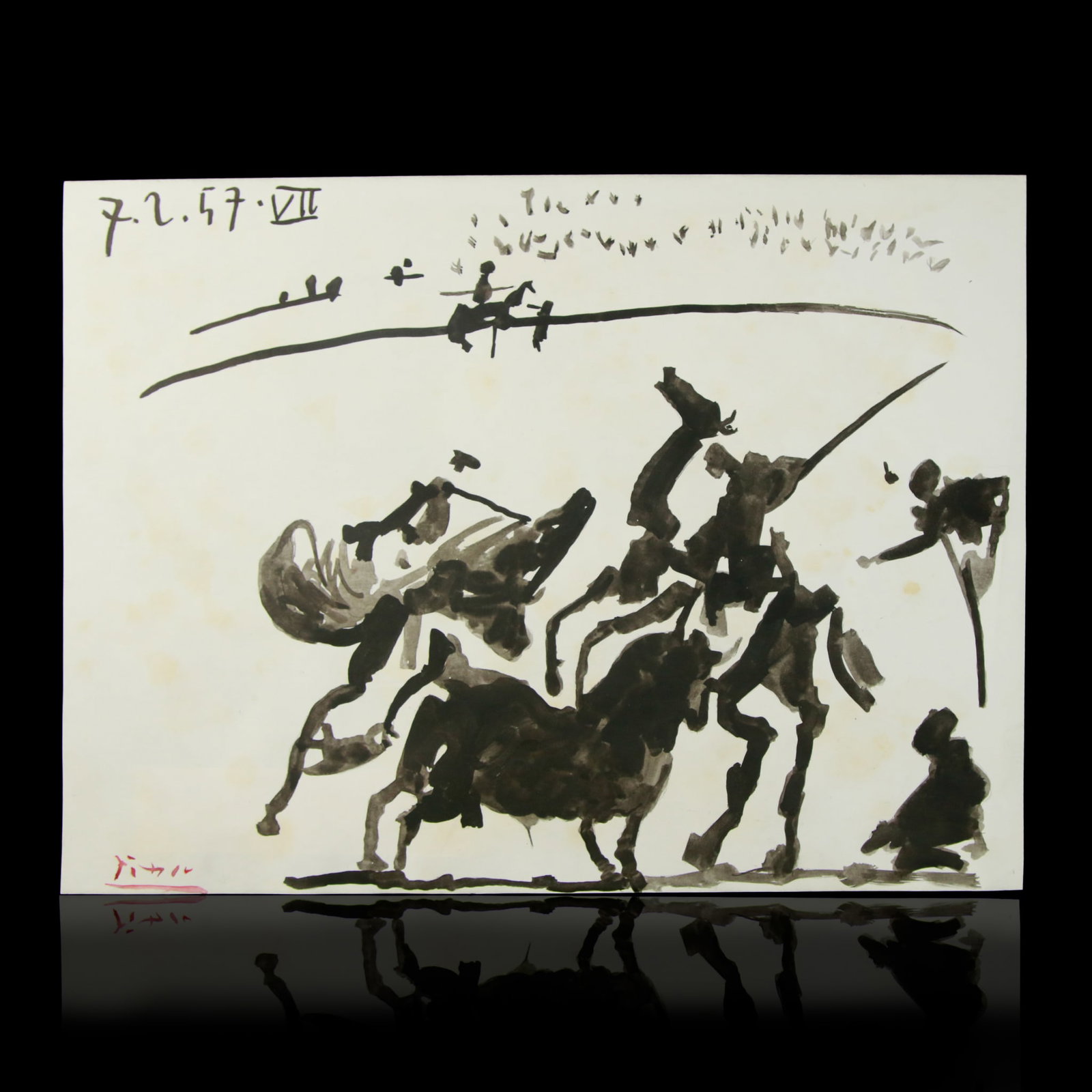 Pablo Picasso Watercolor of a Picador Scene (1 of 12)