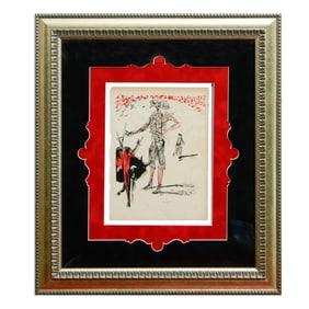 Salvador Dalí Attributed Watercolor and Ink Drawing