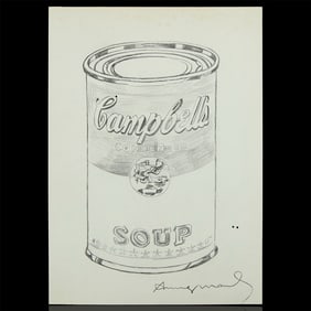 Andy Warhol Signed Drawing - Campbell's Soup Can