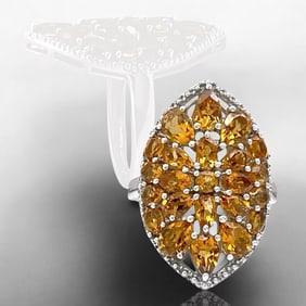 3.95 Cttw Citrine Sterling Silver Ring - Size 9