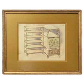 Louis Comfort Tiffany Original Furniture Design Drawing