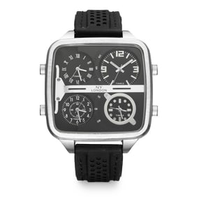 NY London Distinctive Mens Watch 4-Time Zone