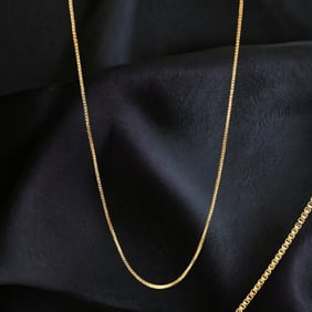 10K Gold 18" Box Chain with Spring Ring Clasp