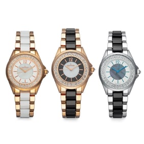 Charles Latour Ladies' Watch Set with Crystal Bezels