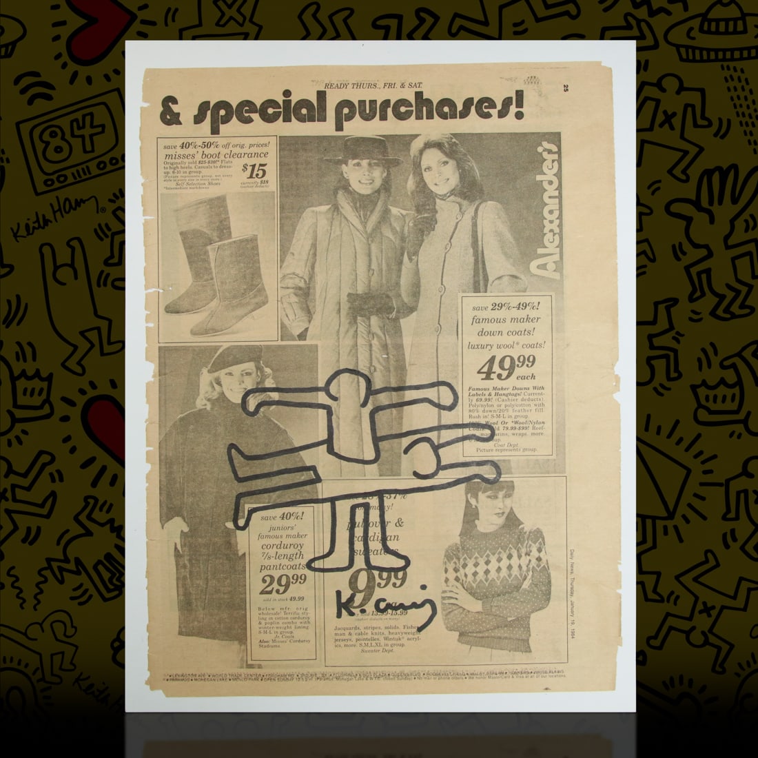 Keith Haring "Daily News" Newspaper Art (1984) (1 of 4)