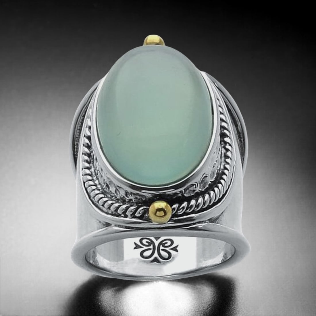 Aqua Chalcedony Gemstone in Sterling Silver Ring - Size 6 (1 of 1)